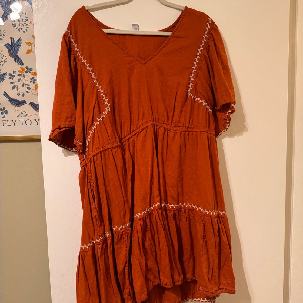 Old Navy Burnt Orange V-Neck Dress